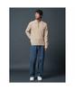SHIFT.G Wool Blended Fancy Yarn Polo Neck Sweate Beige