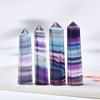 Hexagonal Column Natural Colorful Fluorite Energy Stone Raw Stone Ornaments  Office