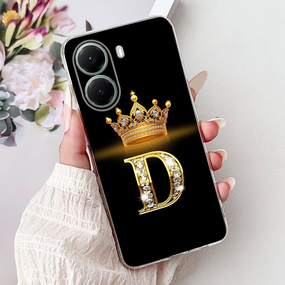 For Xiaomi Poco X7 Pro 5G Case Cute Crown Letters Cover Clear Silicone Soft TPU Phone Case For Xiaomi PocoX7 Pro Poco X7Pro Bags