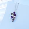Light Luxury Gemstone Necklace Pendant, Female Personality Design Sense S925 Silver Inlaid Colored Crystal Pendant