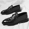Fashion New Arrival British Black Brown Business Formal Leather Shoes for Men Designer Slip On Wedding Prom Homecoming Footwear