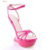 Fashion Strange Style Heel Women Novelty Shoes Metallic Leather Fashion High Heels Slingback T-Tied Mixed Color Summer Sandals