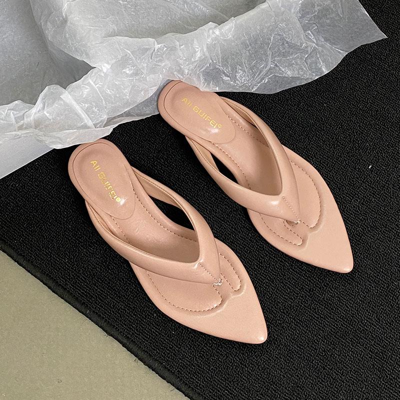 Fashion Low Heel Footwear Women Wedges Slippers Slides Sandals Shoes Fashion Pointed Toe Ladies Wedges Slippers Female Flip Flops