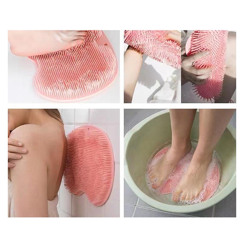 Rückenmassage Peeling Duschmassage Matte Rutschfeste Duschpeelingmatte Fußwaschmatte Badezimmer Wandhängematte Rückenwischer Saugknopf Bürstenmatte