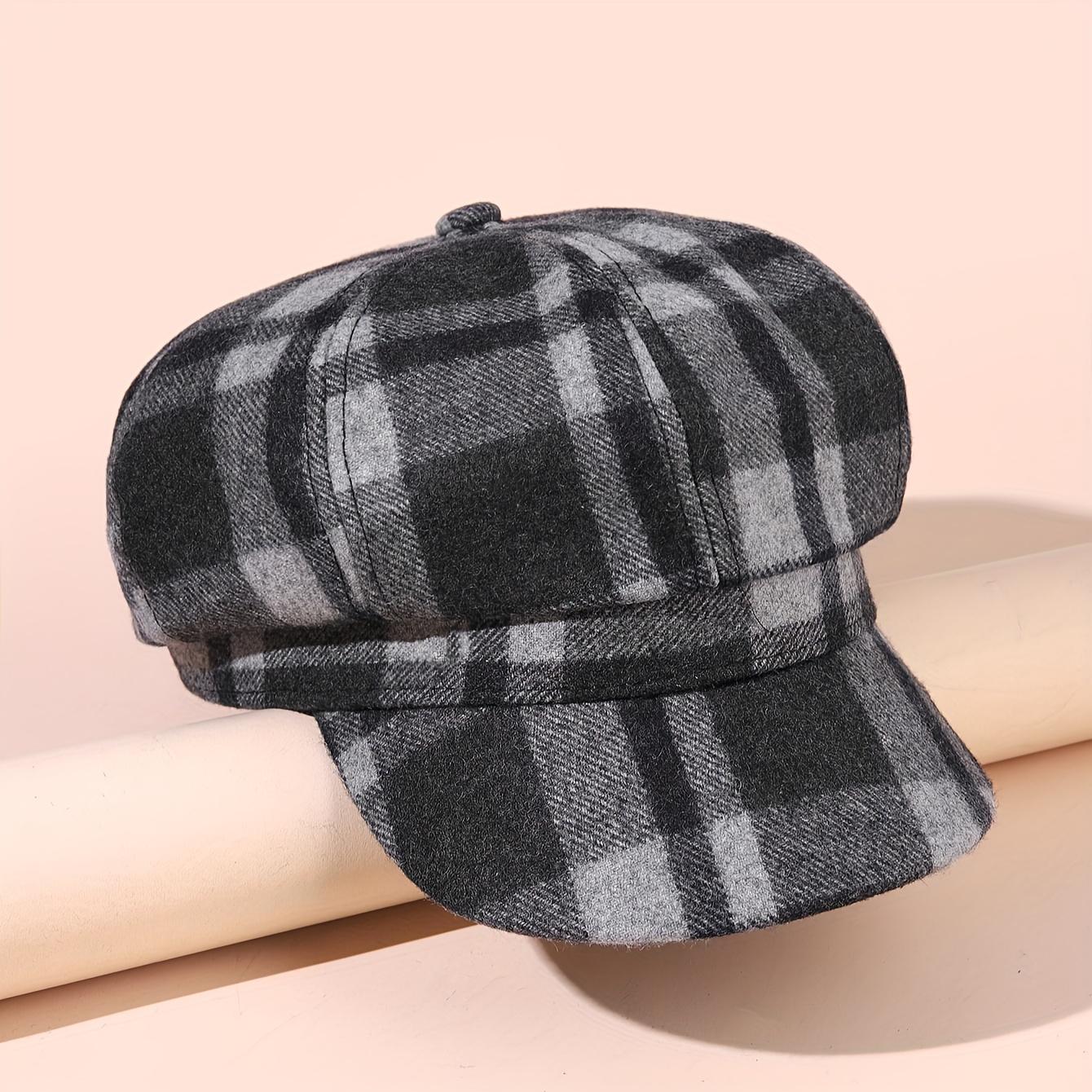 

Тканевая восьмиугольная шляпа газетчика, простая британская клетчатая шляпа в стиле ретро для ежедневного использования на День короля