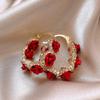 Red Rose Romantic Ear Studs - High-End Luxury Niche Design Earrings