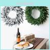 New Christmas Wreath Door Hanging 50/60cm Green Pe Mixed Leaf Snowflake Decor
