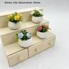 1pc Miniature Rose Plant Potted Plants, Model House Living Room Scene Decoration Potted Plants, Miniature Landscape Handicrafts
