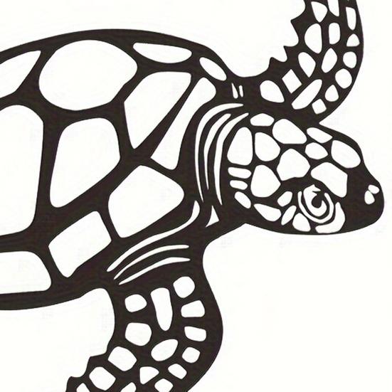 Metalen Schildpad Wanddecoratie Zwarte Zee Schildpad Wandkunst Ornament Kust Wanddecoratie voor Strandhuis Oceaan Thema Kamer Decor