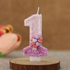 Purple Glitter 0-9 Number Candle Birthday Party Candle for Girls Cake Decoration Baby Shower Candles Balloon Design