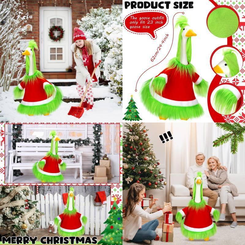 Outdoor Decoration Christmas Santa Duck Lawn Figures Festive Yard Doll Display