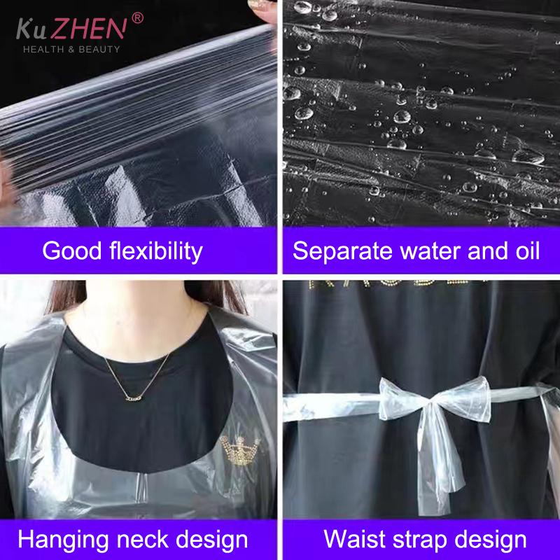 25pcs Pp Disposable Aprons Clear Plastic Art Apron Waterproof For Adults Kids Painting Party Cooking Housework Picnic DIY Craft
