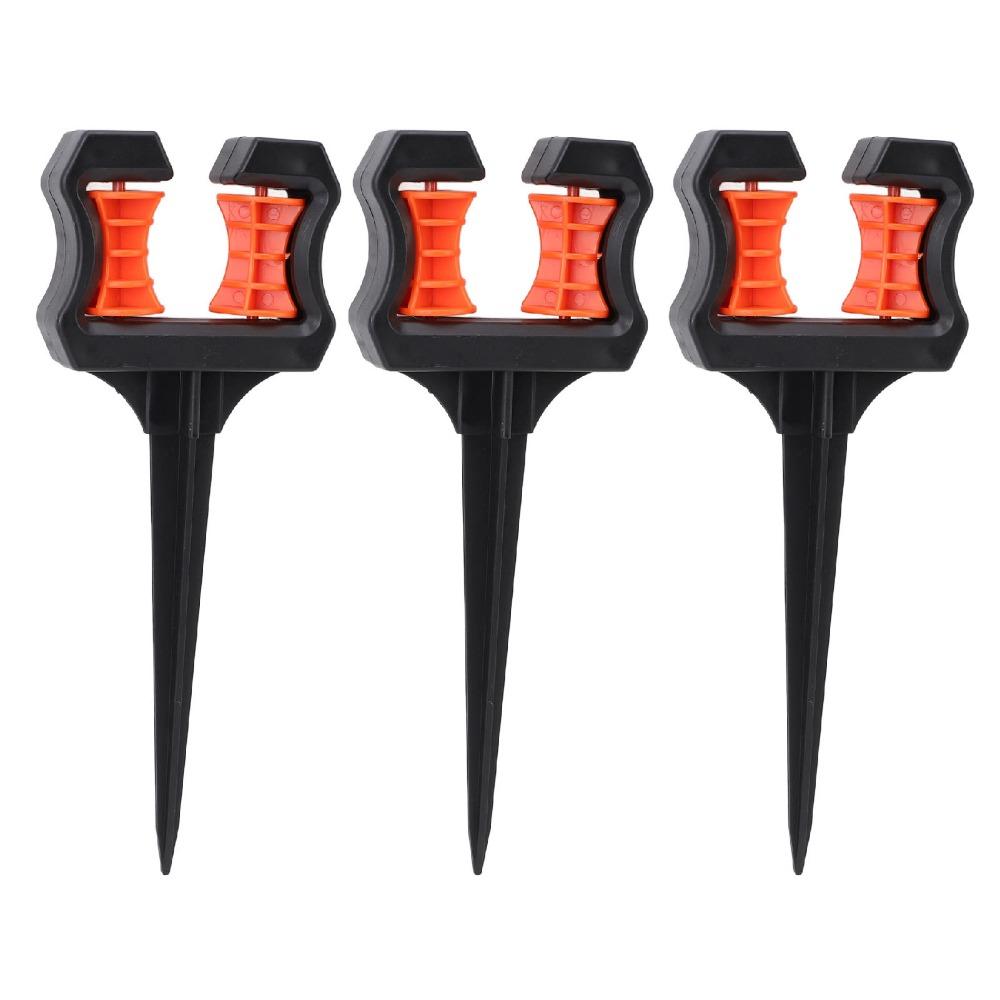 3PCS Black Hose Guide Stake 26cm Height Water Pipe Positioning Holder Roller Plant Area Watering