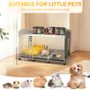 Dog Crate End Table with Wheels & Tray Dog Cage Crate Indoor Dog House Wired Cage Crate Dog Kennels for Small/Medium/Large Dog