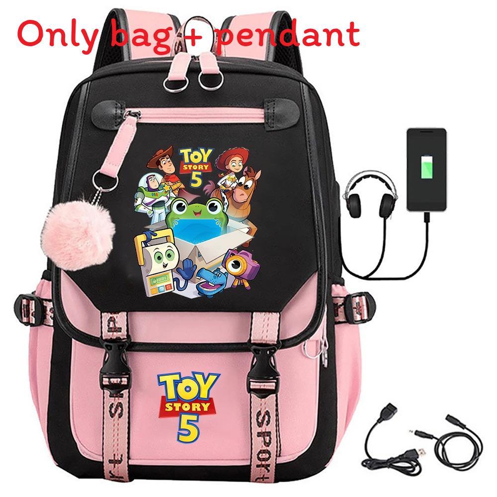 Toy Story 5 Printed Canvas Backpack With Breathable Design For Middle School Students And Travel