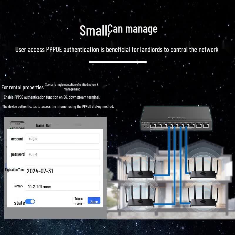 Ruijie RG-EG110G-P V2 8-Port Gigabit PoE Gateway Router with AC Controller (CN version)