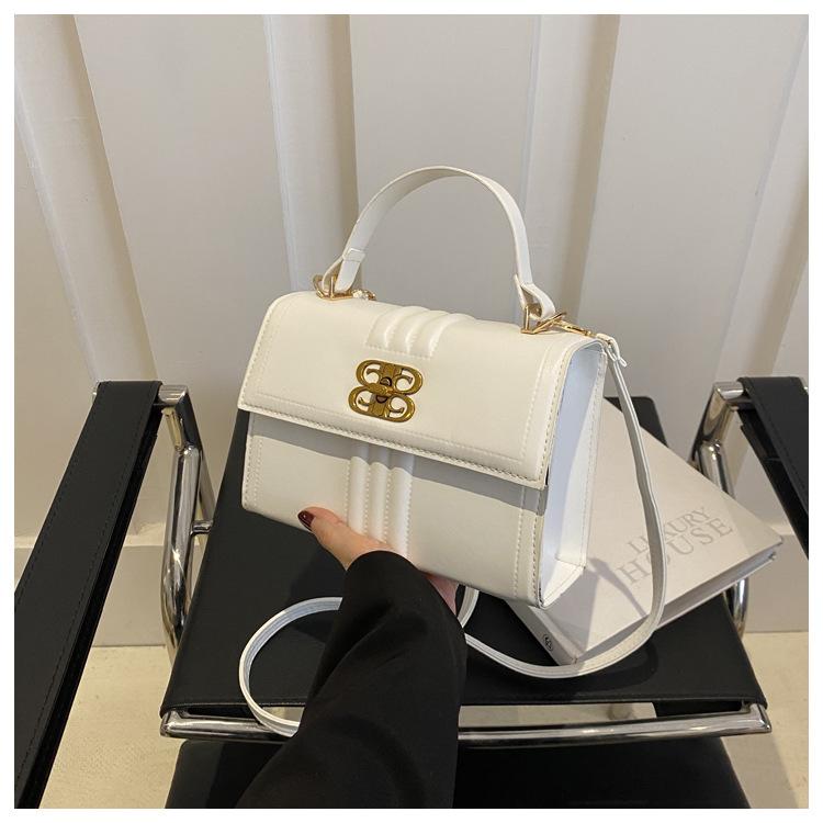 

Сумка из высококачественной фактуры, женская, 2024, новая, модная, универсальная, сумка через плечо, ретро, иностранный стиль, маленькая квадратная сумка белый