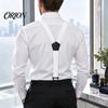 Adjustable Elastic Suspenders Hidden for Men, Y-Back Under Clothing Braces, 1.6 Inch Wide Comfortable Shoulder Straps Elastic, 3 Hook Clips,