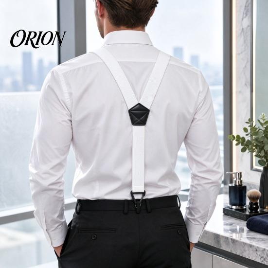 Adjustable Elastic Suspenders Hidden for Men, Y-Back Under Clothing Braces, 1.6 Inch Wide Comfortable Shoulder Straps Elastic, 3 Hook Clips,