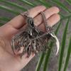 Practical Retro Gothic Styles Skull Pendant Necklace Sturdy Silver Pendant for Daily Wear and Festive Decoration