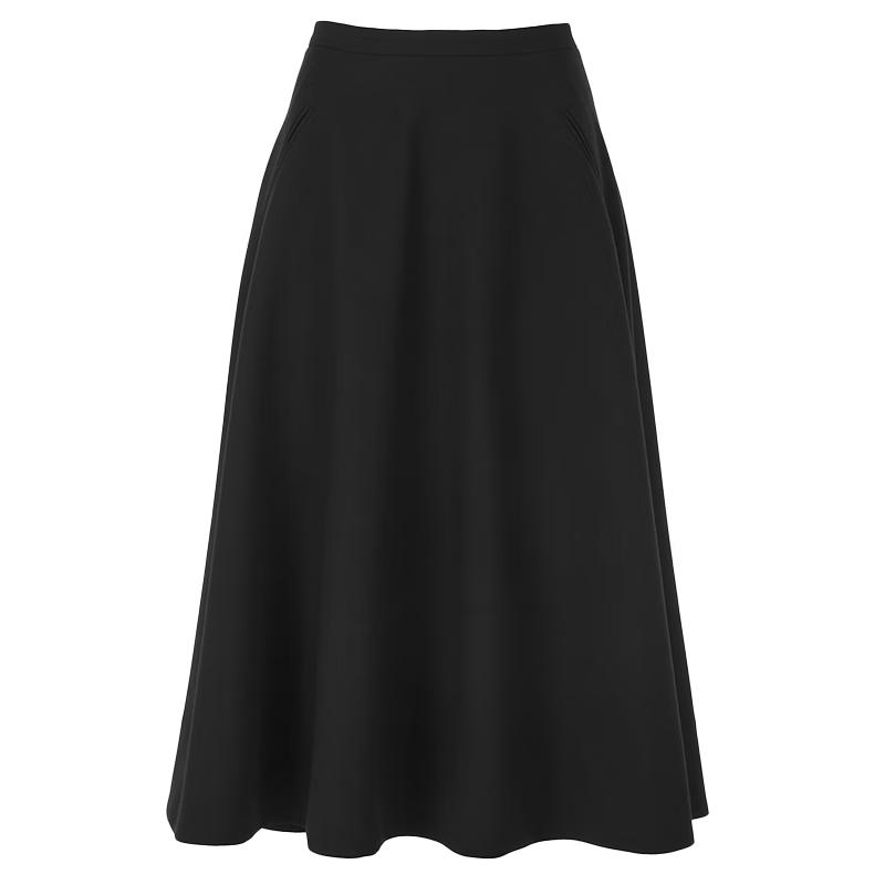 Elegant Zebra Print A-Line Midi Skirt M