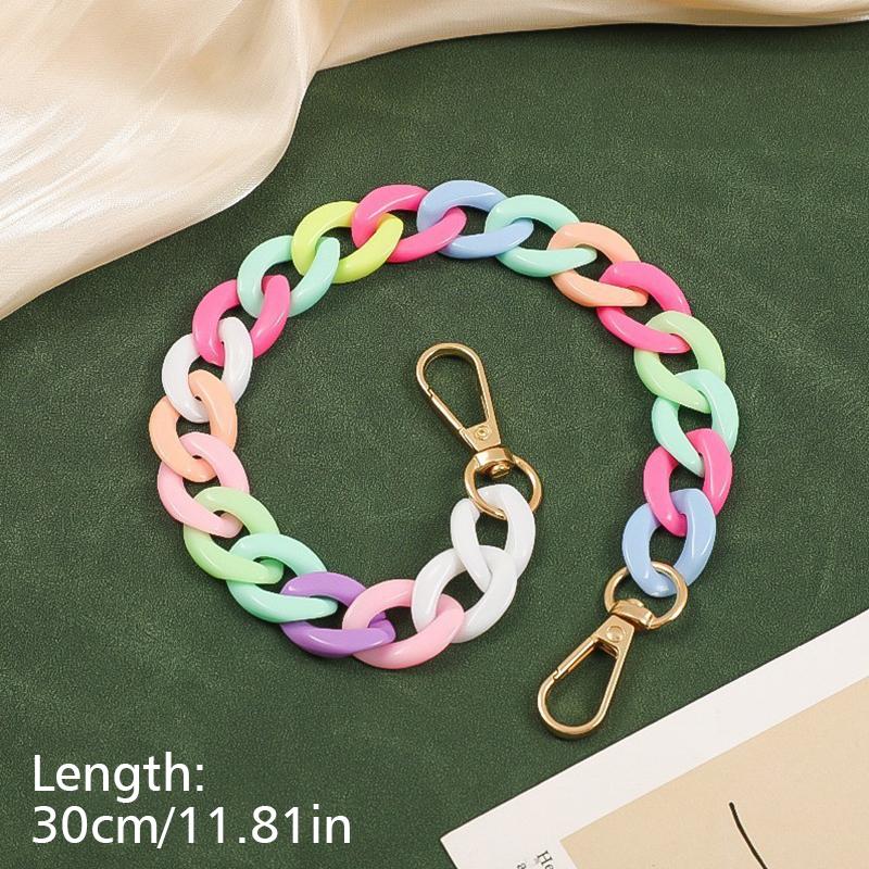 1PC Plastic Chain Female Mobile Phone Phone Case Acrylic Buckle Chain Macaron Color Lanyard Anti Loss And Anti Drop Multiple Sizes