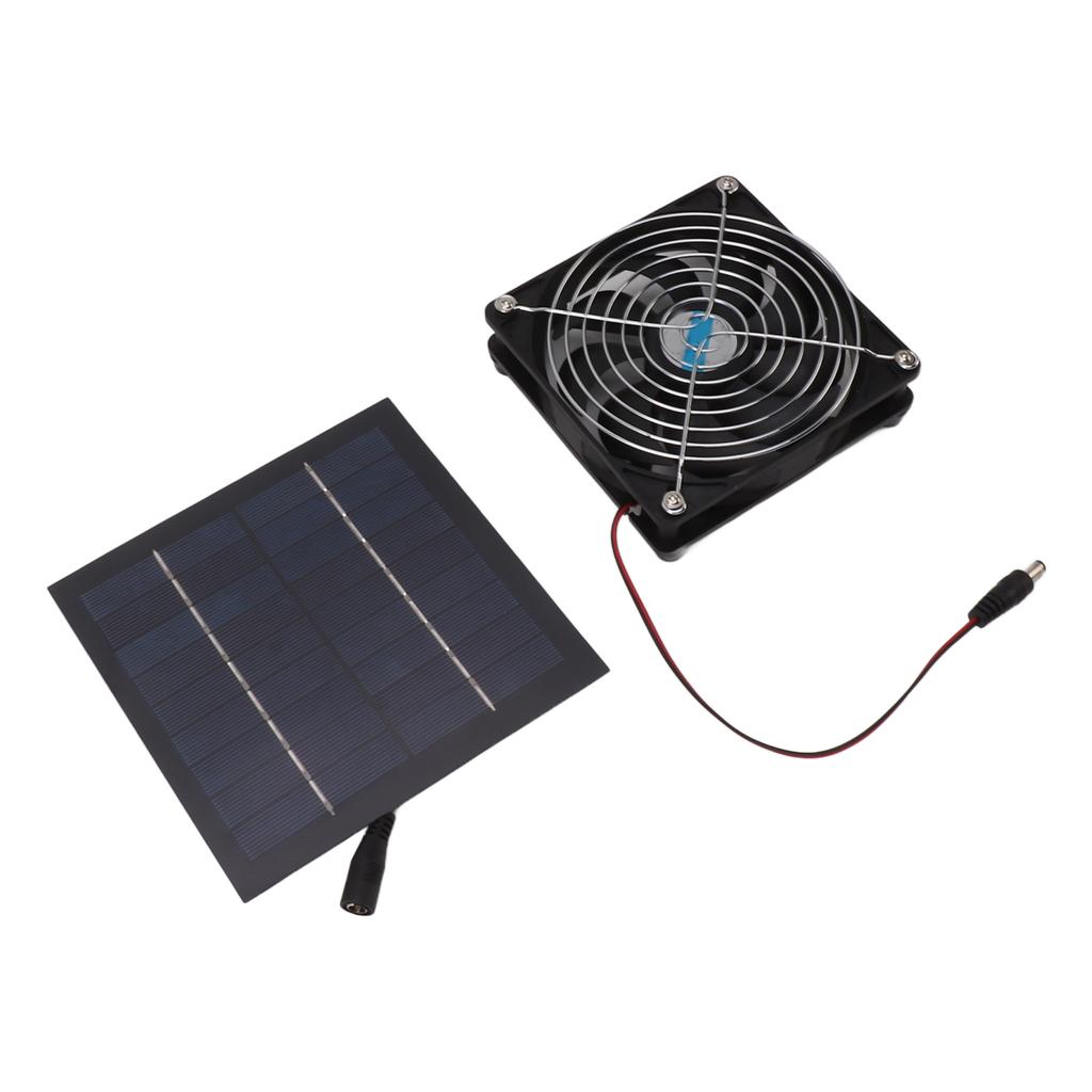 20W Solar Powered Exhaust Fan Powerful 12cm Fan Portable Solar Panel Fan Kit for RV Greenhouse Pet House