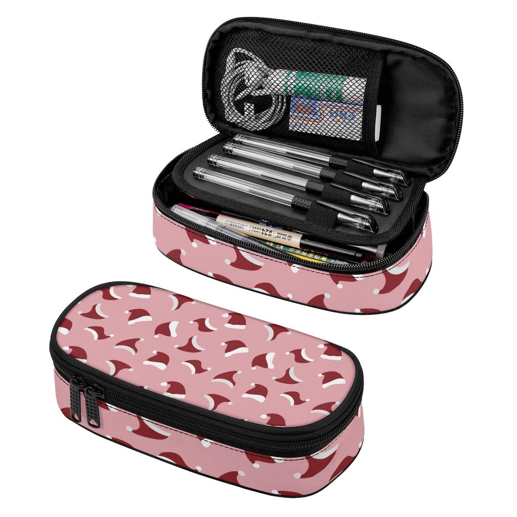 Pen Case Printed 300D Polyester Large Capacity Smooth Zipper with Main Compartment Mesh Pocket and Pen Slots for School and Study