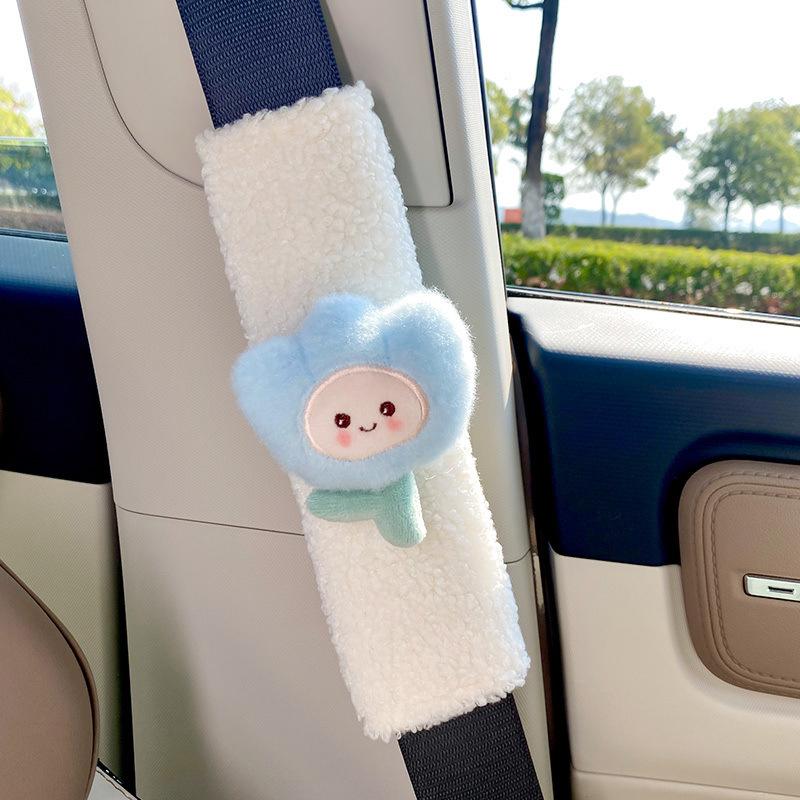 2 Cute Flower Car Seat Belts, Shoulder Protectors, Cartoon Soft and Comfortable Car Belts