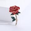 Fashion Enamel Rose Brooches for Women Unisex Pearl Plant Pins Event Party Luxury Gifts Backpack Decoration Clothes Accessories