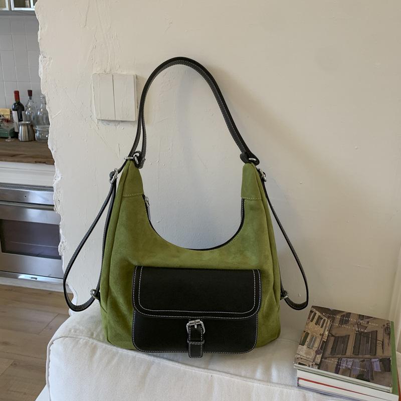 

Ретро сумка-пельмень для поездок на работу женская большой вместимости новая осенне-зимняя на плечо через плечо многофункциональный рюкзак зелёный