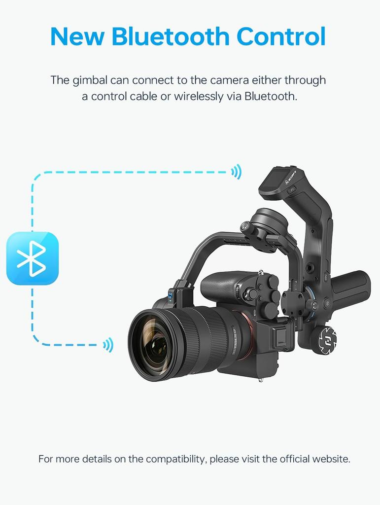 Feiyu SCORP 2 Camera AI Mirrorless DSLR Camera Image AI Outdoor Tripod Remote Zoom Portrait YouTube IG Video Compatible with Sony A7S Canon EOS Nikon