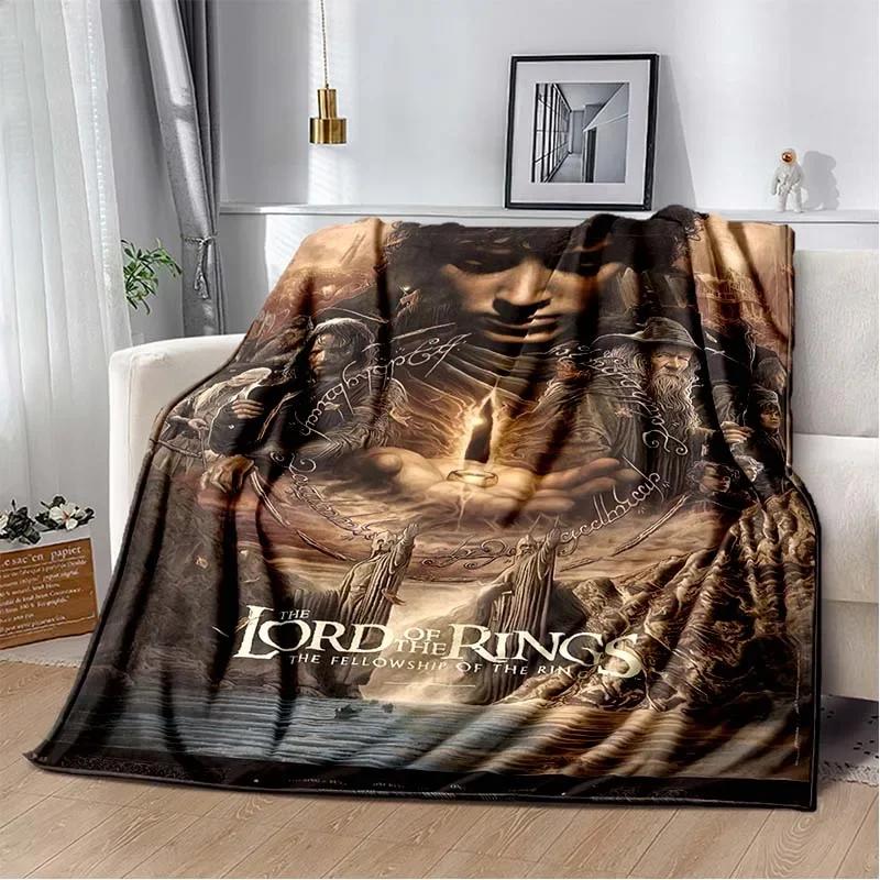 2025 New Fashionable L-Lord of the Rings Printed Blanket Hotel Office Comfortable Warm Sofa Bed Soft Blanket Gift Picnic Blanket