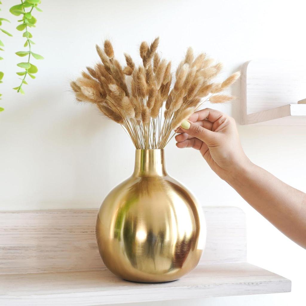 Metall Blumenvase für Heimdeko Wohnzimmer Büro Hochzeit | Tischdeko für Feste Geburtstag Goldene Vase 1 Stück (Blume nicht enthalten)