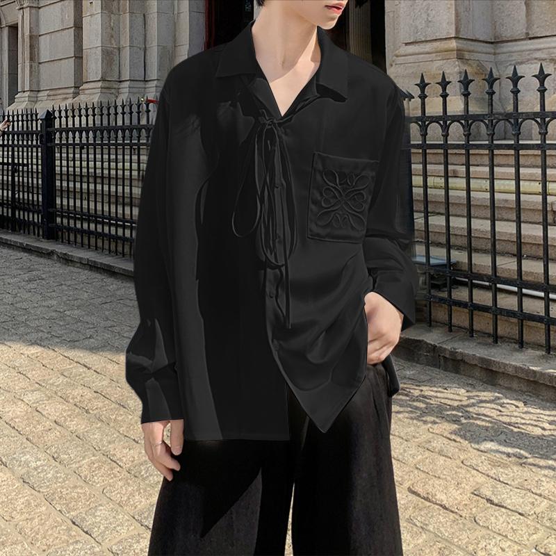 INCERUN Elegant Men Shirts Long Sleeve Button Up Casual Oversized Tops