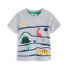 Dinosaur Pattern Boys' Summer T-shirt: Short Sleeve, Round Neck for Small and Medium Kids