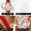 OLEVS Popular Quartz Watch with Rose Gold Diamond and Quicksand Sparkling Waterproof and Perfect Gift for Leather Red Women's Dial, Luminous, Mother's