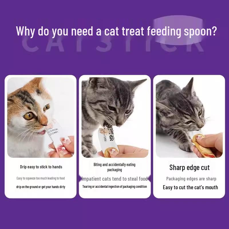 2-Piece Cat Food Squeezer & Spoon Feeder Set