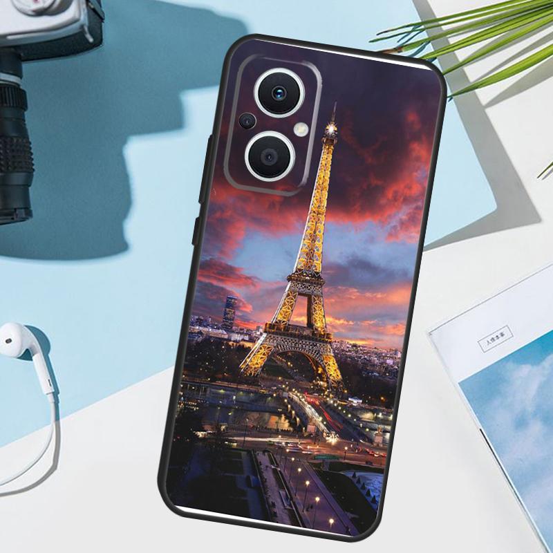 Paris Eiffel Tower France Cover For OPPO Reno 8 7 Lite 10 11 12 13 14 Pro 11F 12F 13F 14F OPPO Find X8 X5 X9 Pro Case