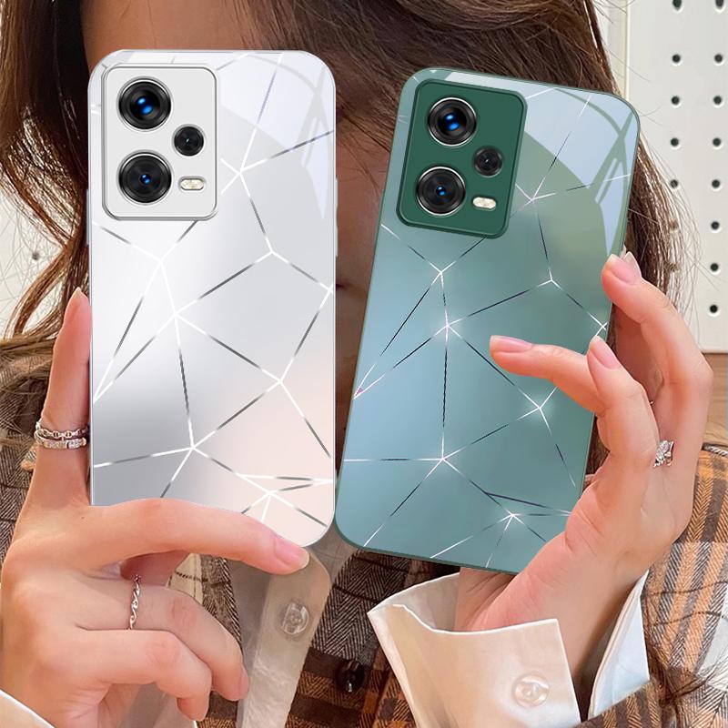 Lingge Strahlendes Licht Für Xiaomi 14 Ultra 13 Lite Redmi Note 13 11 Pro 12 Plus Poco X6 3 Pro F4 6 GT Gehärtetes Glas Handyhülle