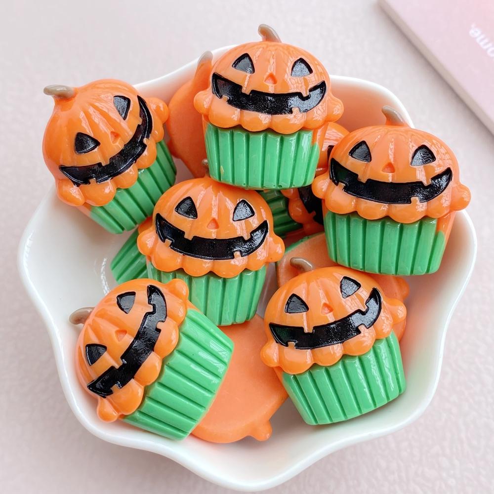8Pcs New Models Resin Cute Cartoon Halloween Series Flat Bottom Scrapbook Diy Jewelry Hair Clips Phone Case Ornament Accessories