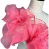 1 Yard Pleated Fabric Magic Color Ruffle Pleated Pleated Lace Rose Flower Pattern Organza Translucent Laser Gradient Lace