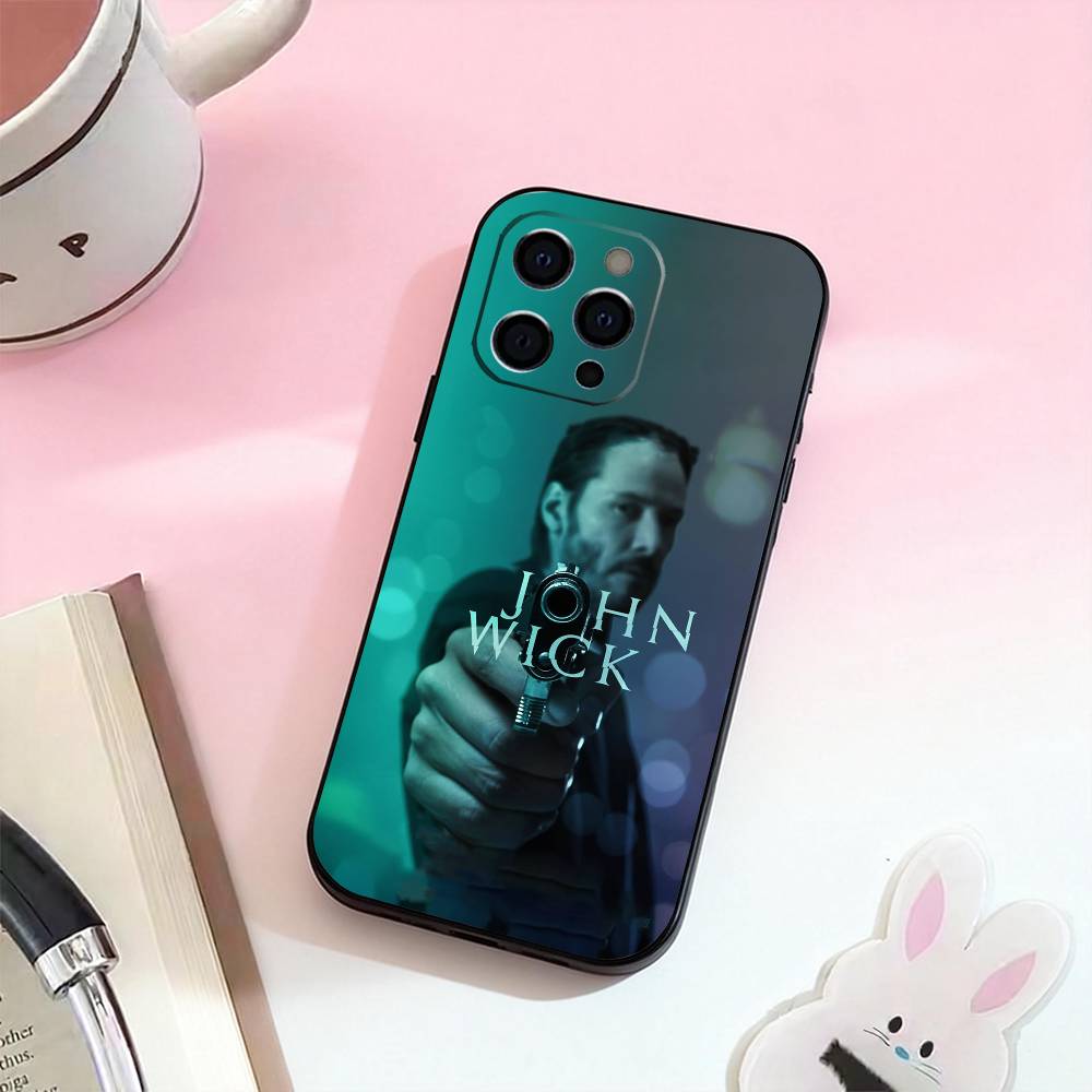 Classic films John wick  Phone Case For iPhone 17,16,15,14,13,12,11 Plus,Pro Max,Soft Silicone Black Cover