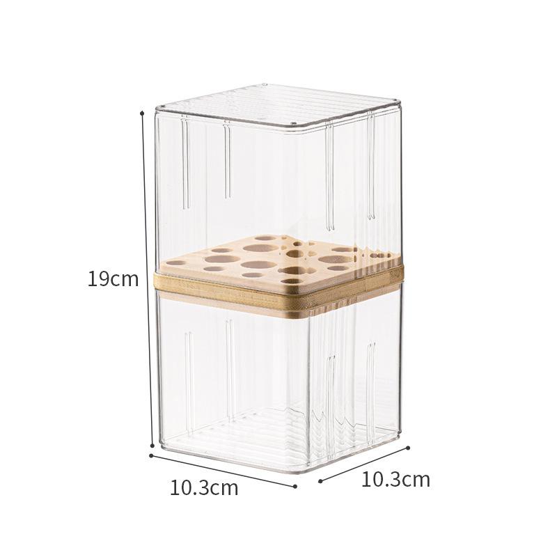Dustproof Cosmetic Storage Box with Cover for Desktop Makeup Brushes Cotton Swabs Lipstick Samples Skin Care Products Organizer