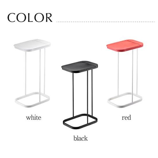 YAMAZAKI Trash Can Set of 3 Garbage Bag Holder with Lid Separation Slim Kitchen Luce White Black Red 7552 7553 7554