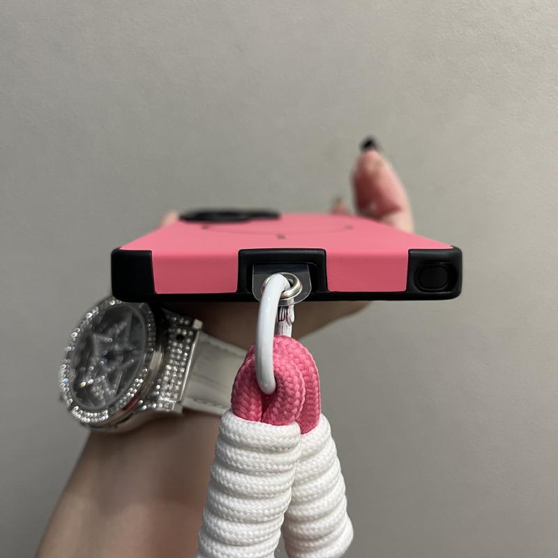 Czysty Kolor Cienki Pierścień Magnetyczne Ssanie Płynny Smycz Etui dla Samsung S22 S23 S24 S25 Ultra S25 Plus S25 Pokrowiec z Nadrukiem Ramki