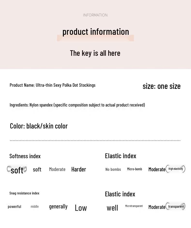 Langsha Women's Sexy Black Sheer Pantyhose with Polka Dot & Heart Patterns