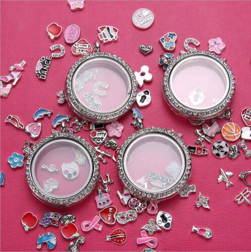 DIY Glass Photo Locket Pendant Round Shape Fashion Necklace Pendant