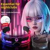 Óculos LED Luminosos Futuristas Cyberpunk, Óculos Coloridos em Favo de Mel Iluminados, Adereços para Festa Tech, Máscara de Olho Brilhante para Festival de Música Acessórios Cosplay