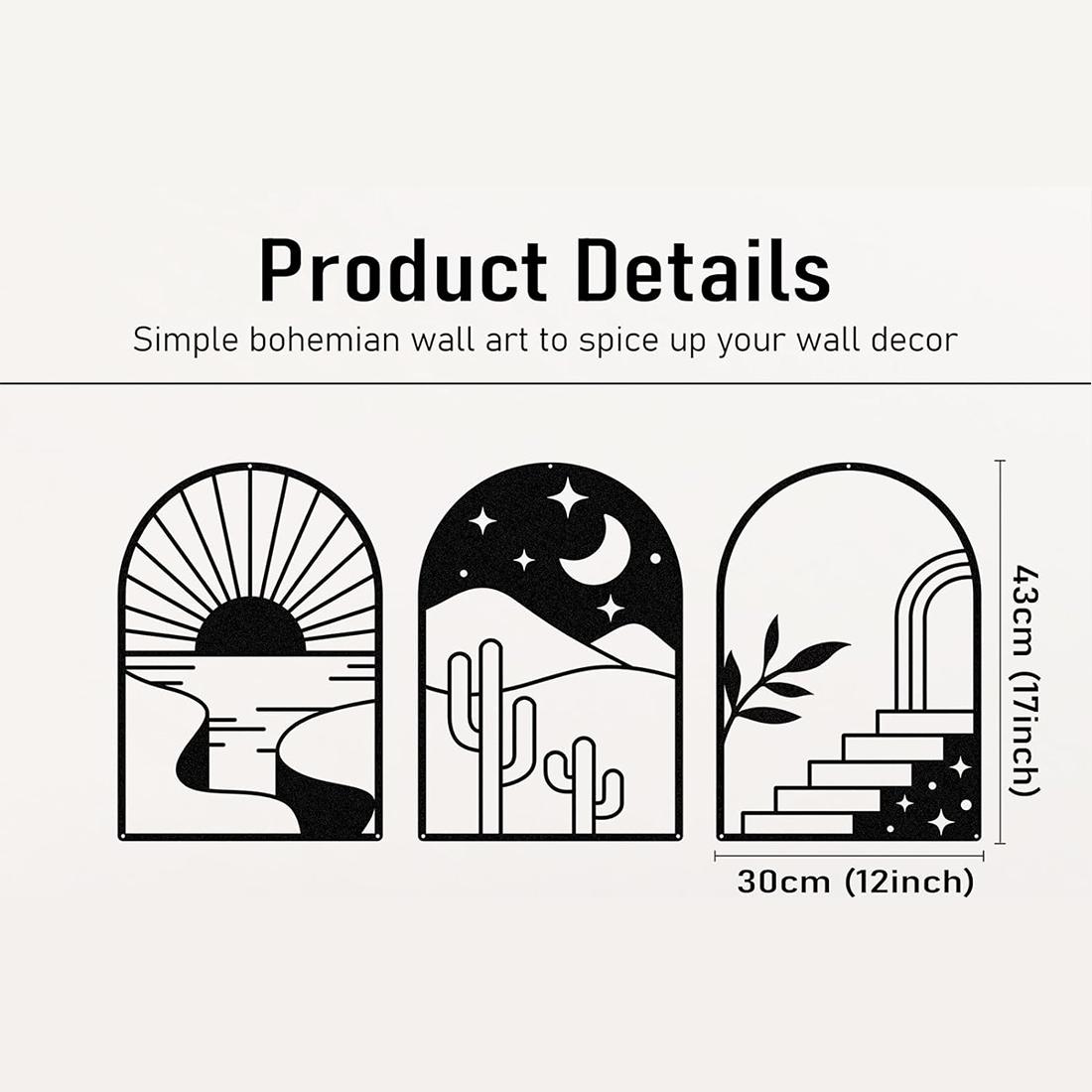 

Черный металлический декор стен: Потрясающее искусство из железа «Солнце и Луна». Bohemian для современных помещений. Линия Sun and Moon Bohemian для шикарного дома. чёрный